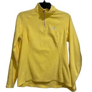 The North Face Fleece Jacket Yellow Long Sleeve Pullover Top Size Small